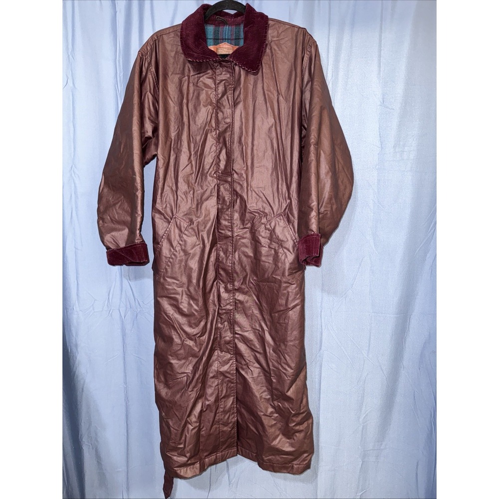 Vintage The Woolrich Woman Made USA Trench Coat Corduroy Flannel Lined Size Med